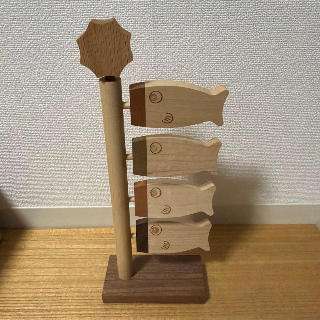 木製　鯉のぼり　置き物　4匹
