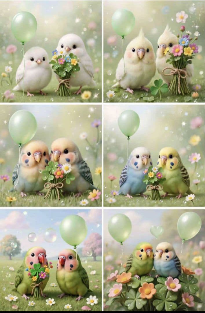 ❀ハンドメイドオーダー用 インコちゃんデザイン パネル サンプル