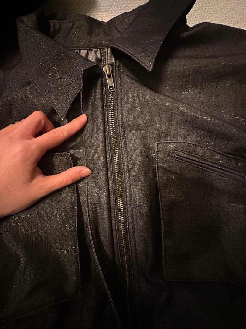 Ameri デニムライク オールインワン 【BLACK Sサイズ】