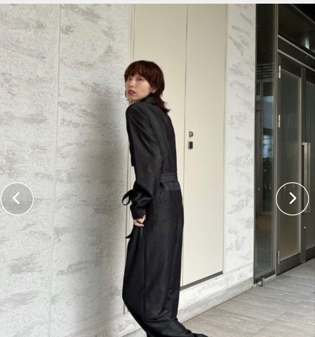 Ameri デニムライク オールインワン 【BLACK Sサイズ】