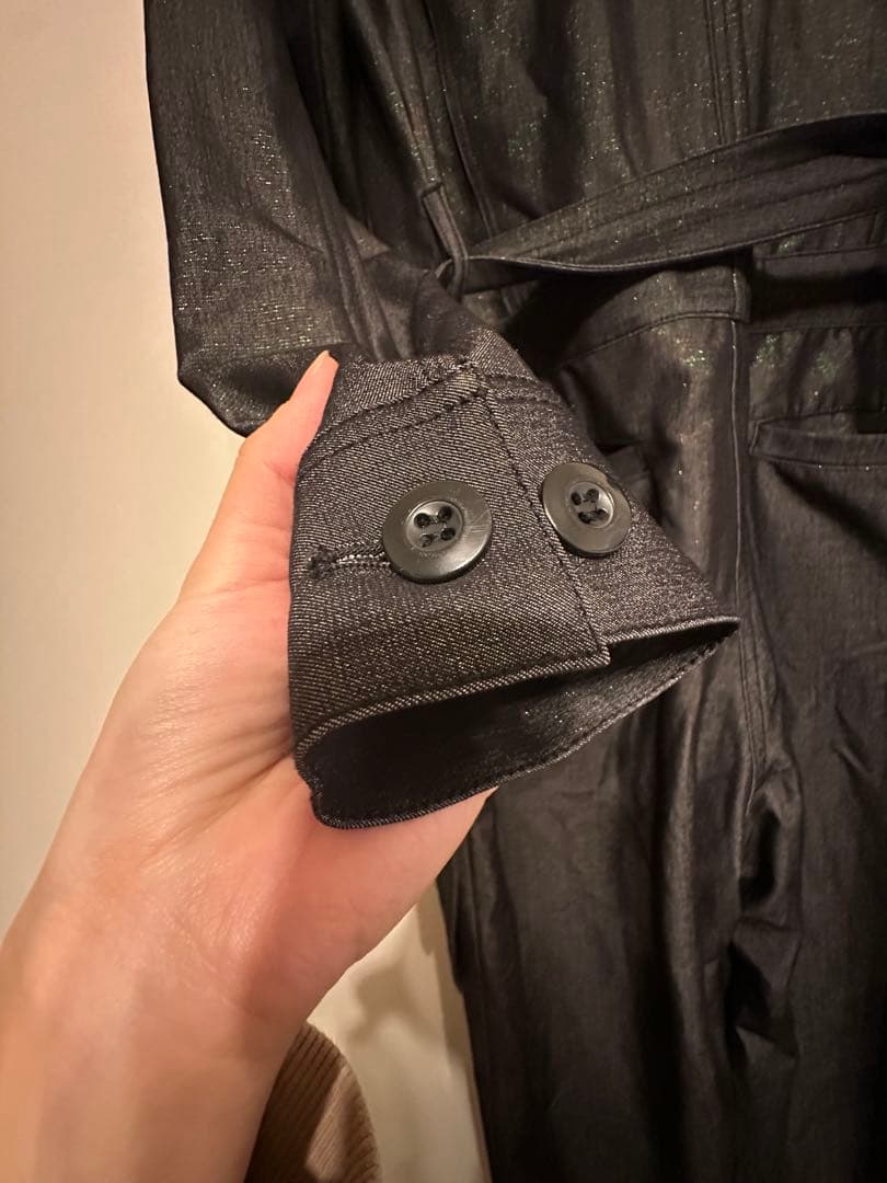 Ameri デニムライク オールインワン 【BLACK Sサイズ】