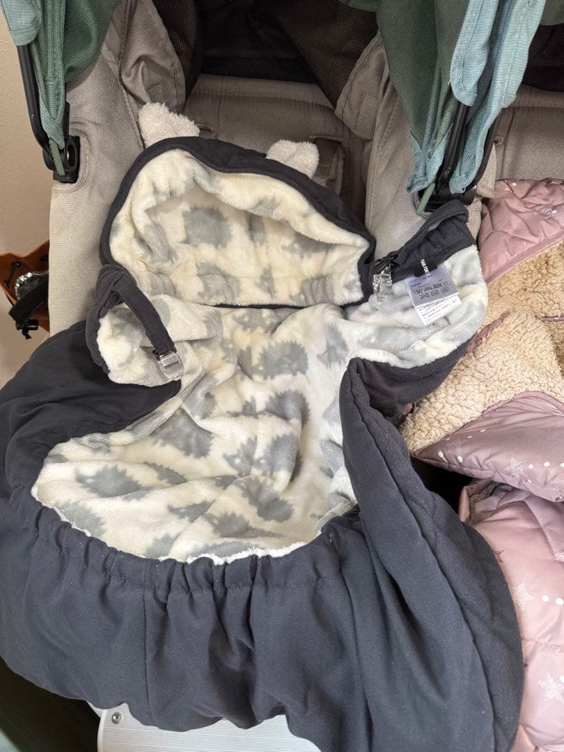 ココダブル　エアバギー　双子用ベビーカー グリーン　2人乗り　他5点付き