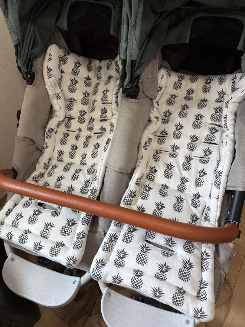 ココダブル　エアバギー　双子用ベビーカー グリーン　2人乗り　他5点付き