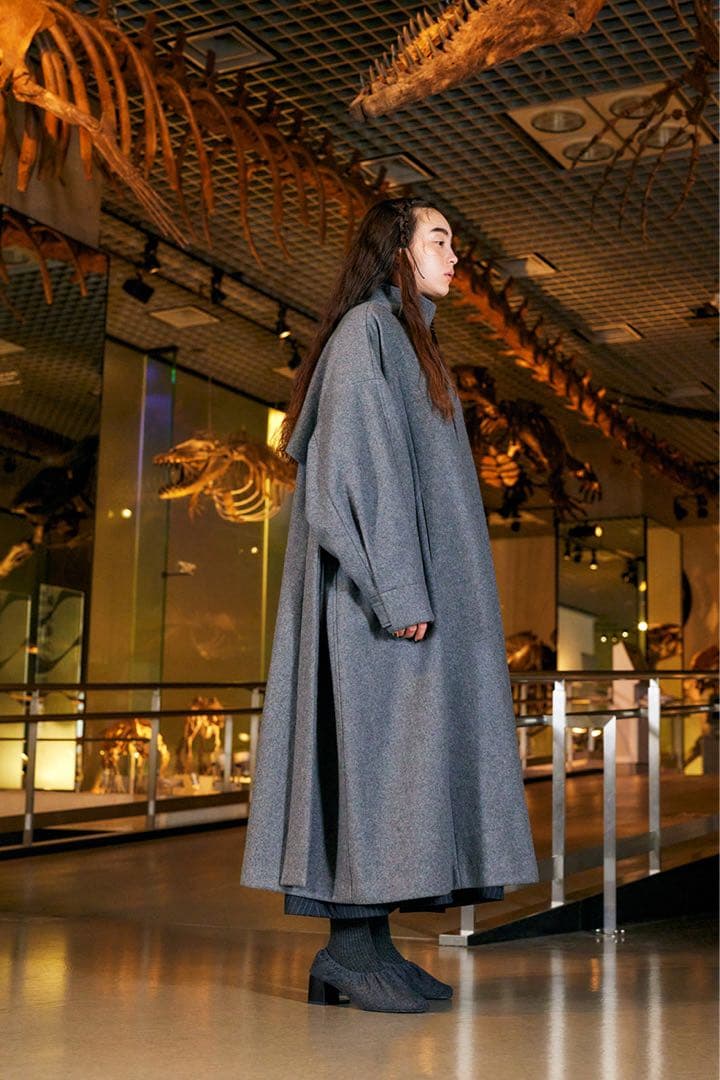 ENFOLD ライトメルトン　オーバーサイズフレアコート　36 2022FW