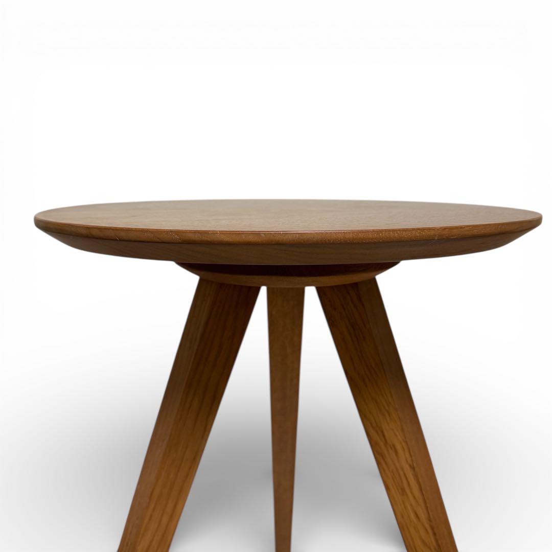 柏木工　サイドテーブル　ウォールナット　直径40cm 無垢材　花台　北欧