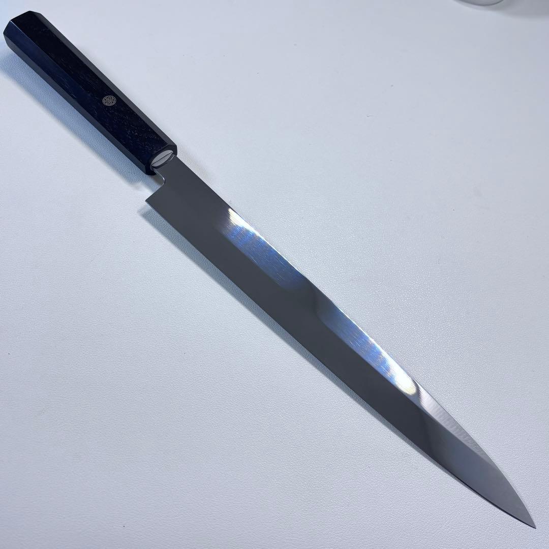 270mm 柳刃包丁 鏡面　黒檀八角柄 刺身包丁 「全鋼」•