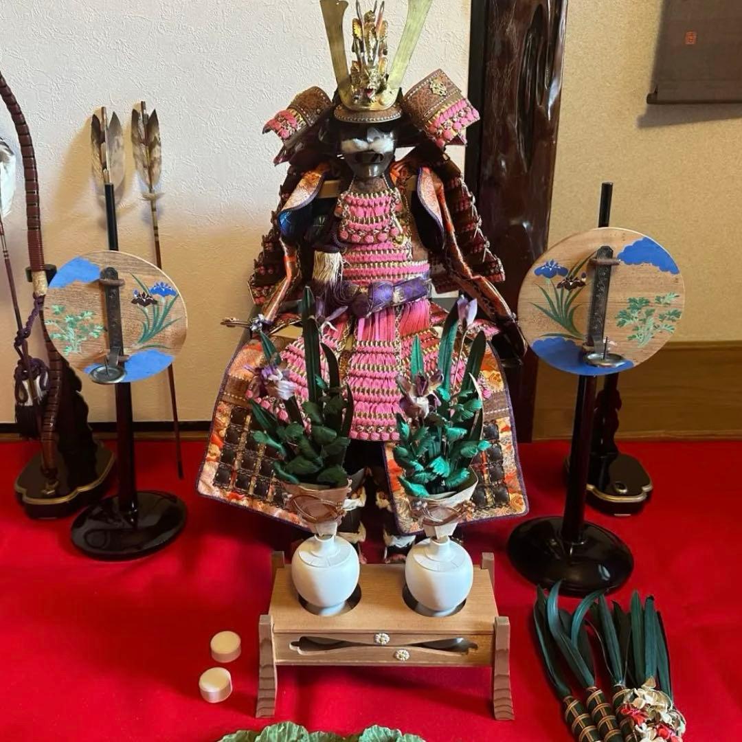 京都丸平　丸屋　大木平蔵作　五月人形　共箱あり　ピンク