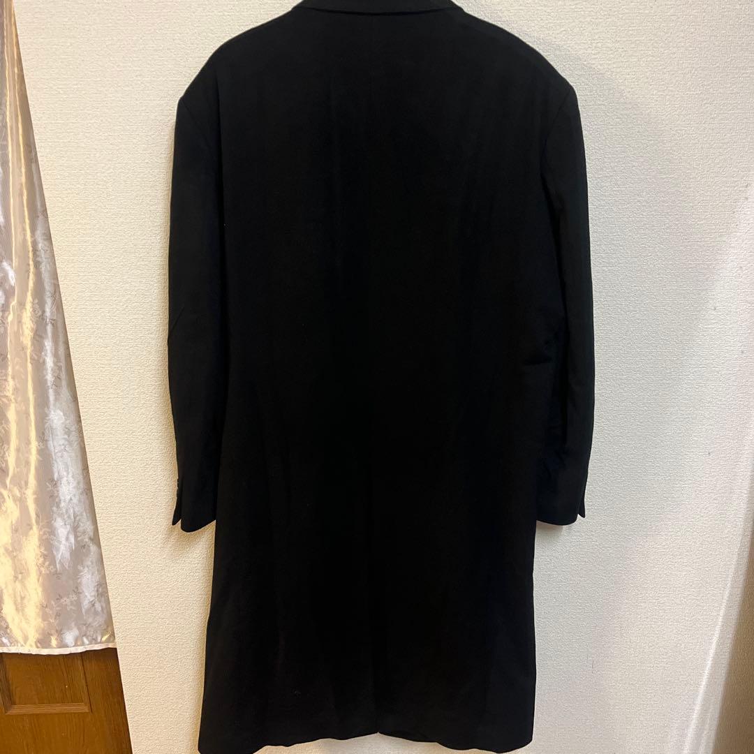 岩*瀬様 【美品】カシミア100% メンズロングコート　ブラック黒　サイズXL