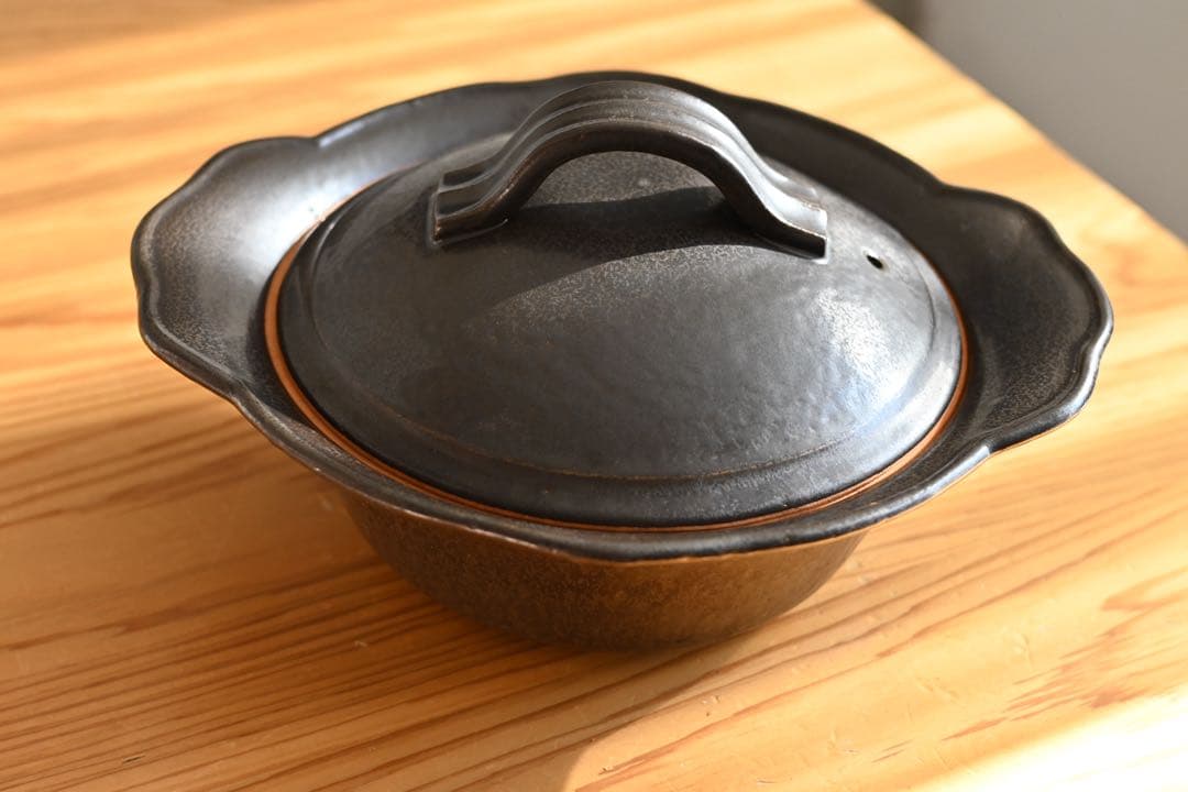 awabiware あわびウェア　ココット土鍋patapata 黒マット