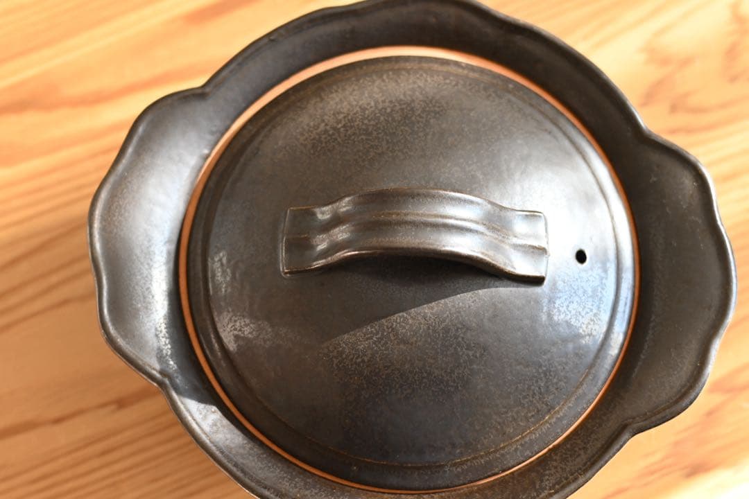 awabiware あわびウェア　ココット土鍋patapata 黒マット