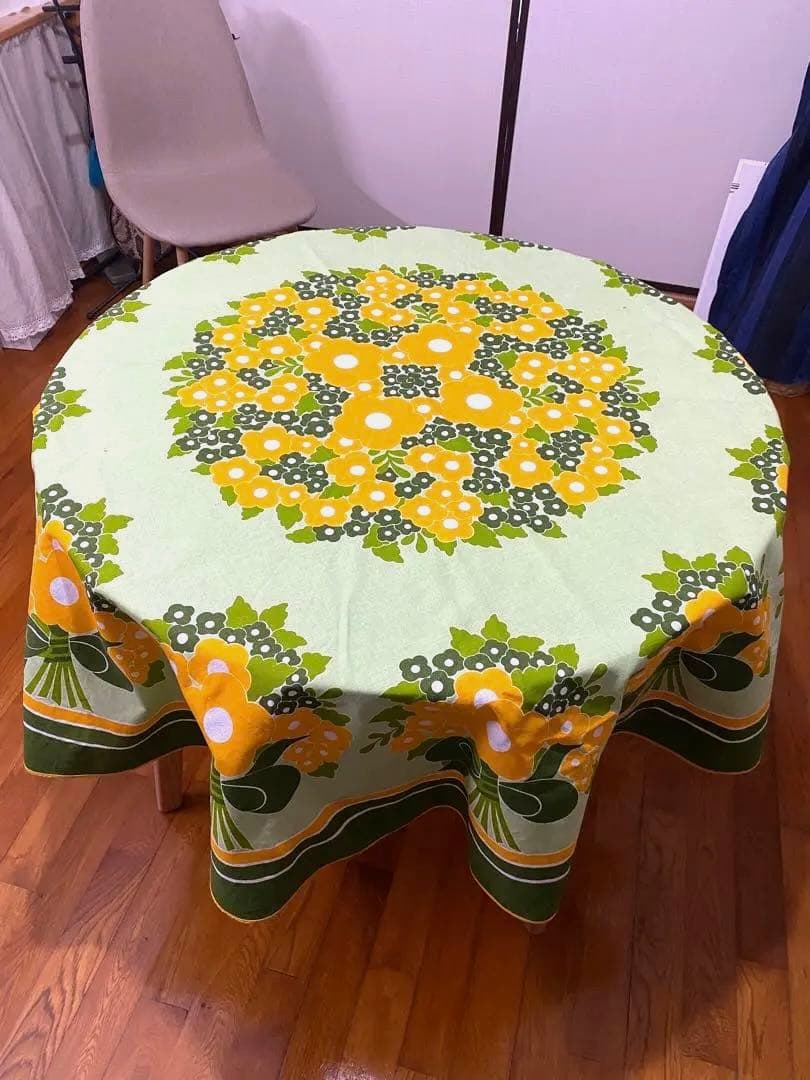 ビンテージテーブルクロス◆大サイズ　円形