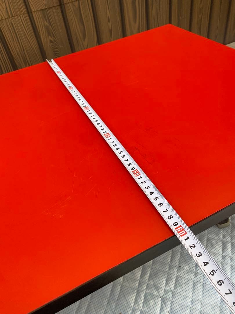 赤色長方形ローテーブル約180x 90cm 折りたたみ式　長机　会議　宴会　中華