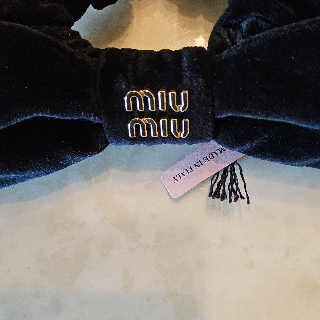 MIU MIU ミュウミュウ ベルベット リボン シュシュ