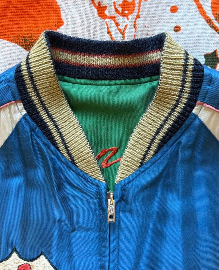 ★美品！テーラー東洋 ファイティングコックス×日本地図 リバーシブルスカジャンL