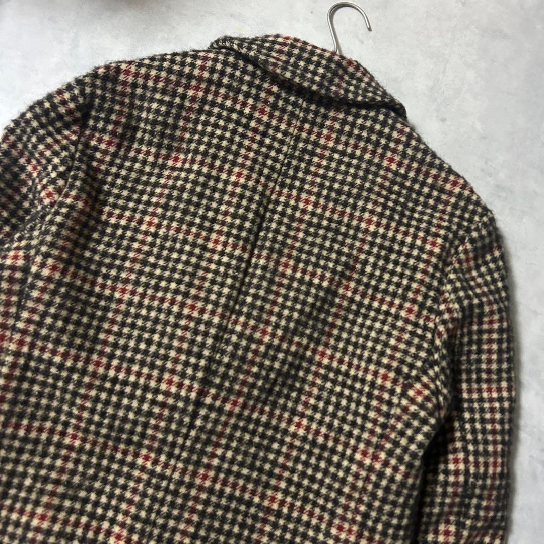 美品 トゥモローランド チェスターコート アルパカ混 モヘヤ混 千鳥格子 近年