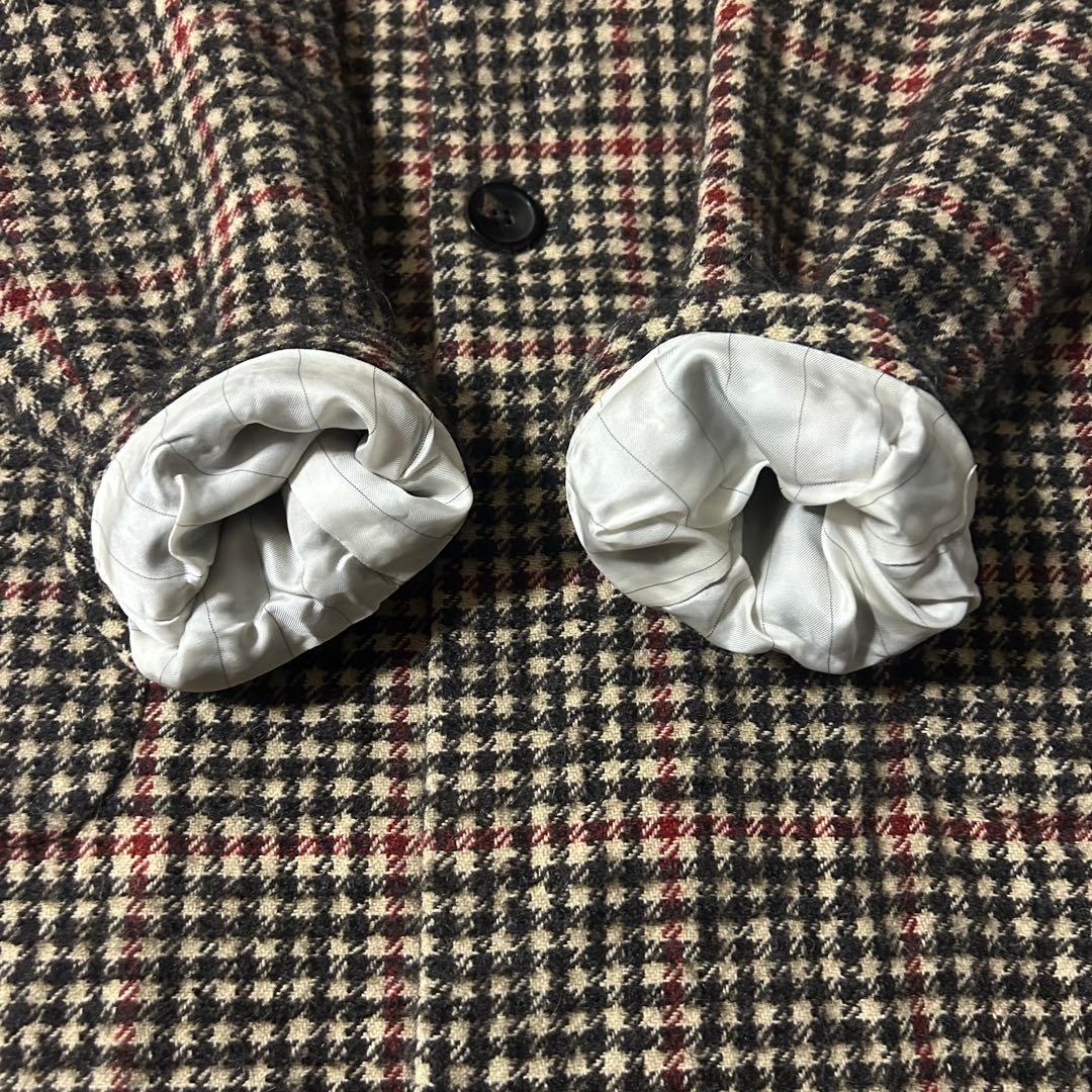 美品 トゥモローランド チェスターコート アルパカ混 モヘヤ混 千鳥格子 近年