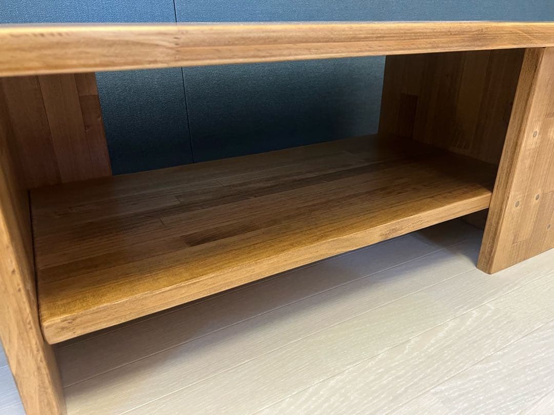 【送料無料】 ローテーブル 木組棚付き 90cm 45cm パイン エボニー