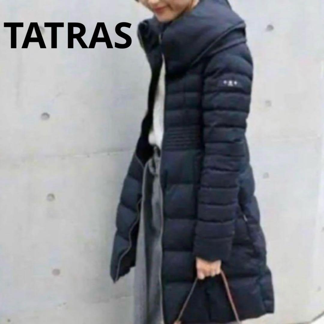 ★美品★タトラス　ダウンコート　ノーブル　ネイビー　サイズ1 ロング　ウール