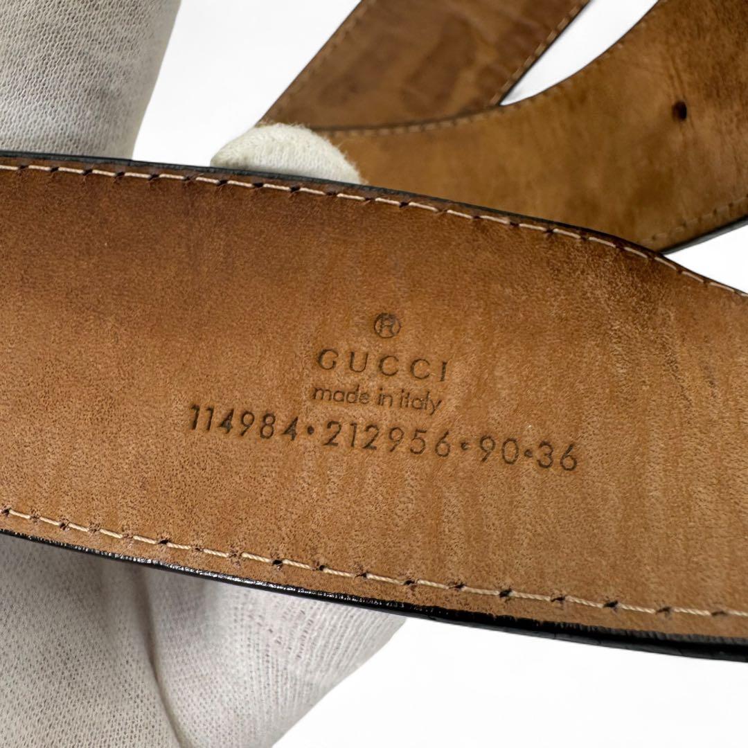 GUCCI ベルト　インターロッキング　シェリーライン　レザー　グッチ　メンズ