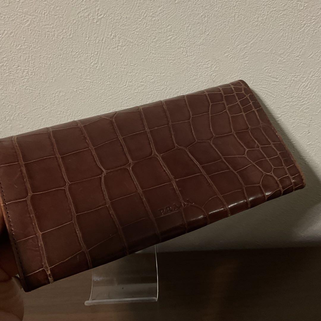 ☆開店セール☆ 定価約45万 小銭入未使用 美品 プラダ クロコダイル 長財布②