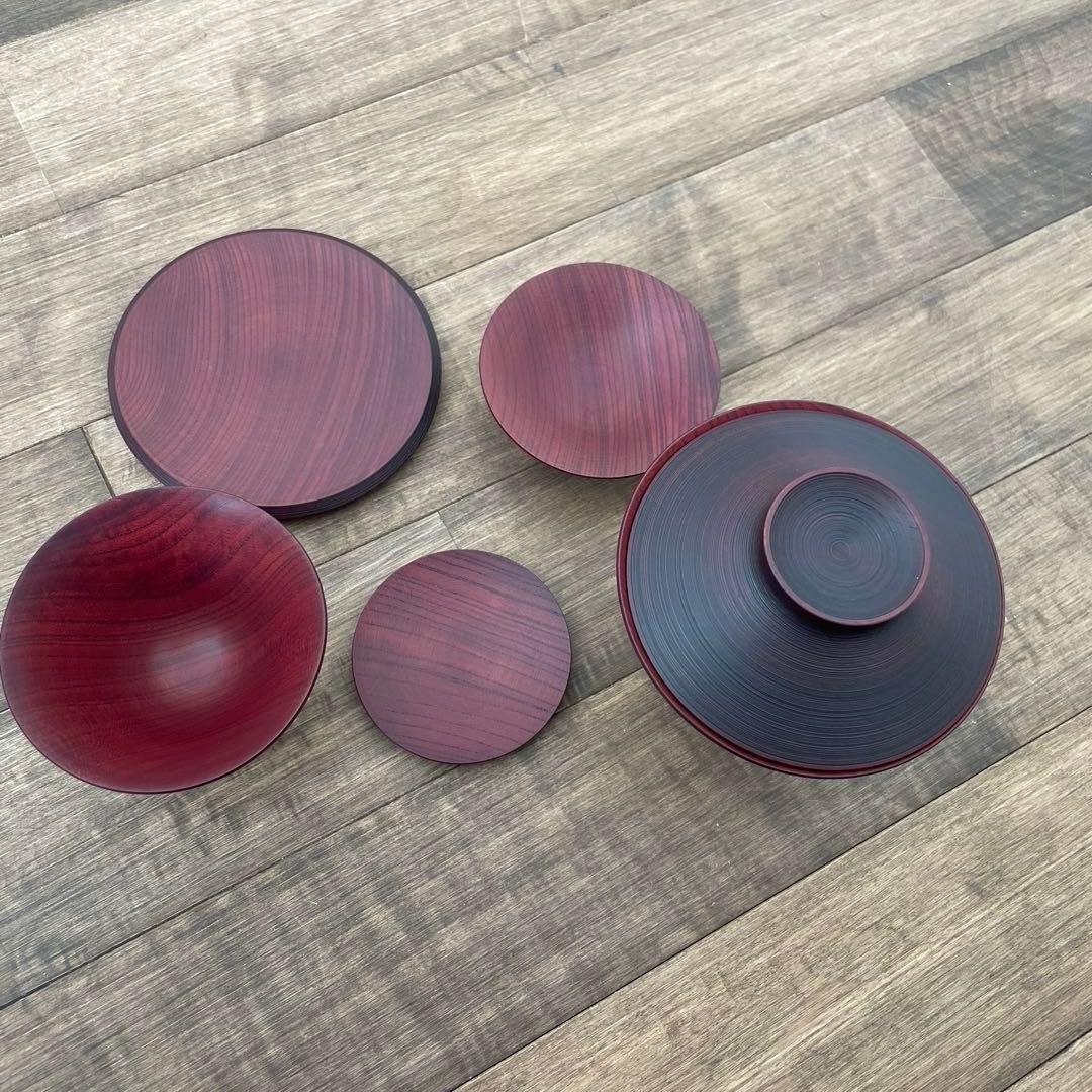 TSUMUGI 一汁三菜椀　レッド　２個セット