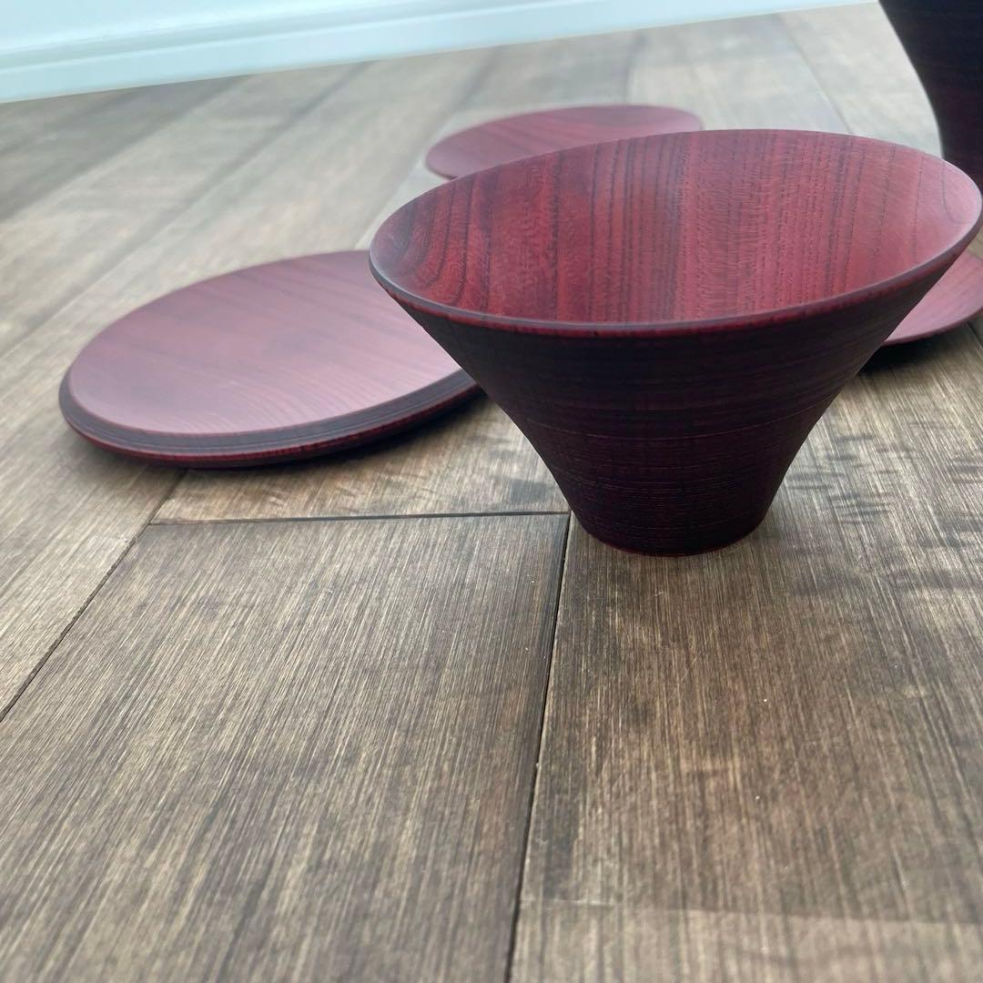 TSUMUGI 一汁三菜椀　レッド　２個セット