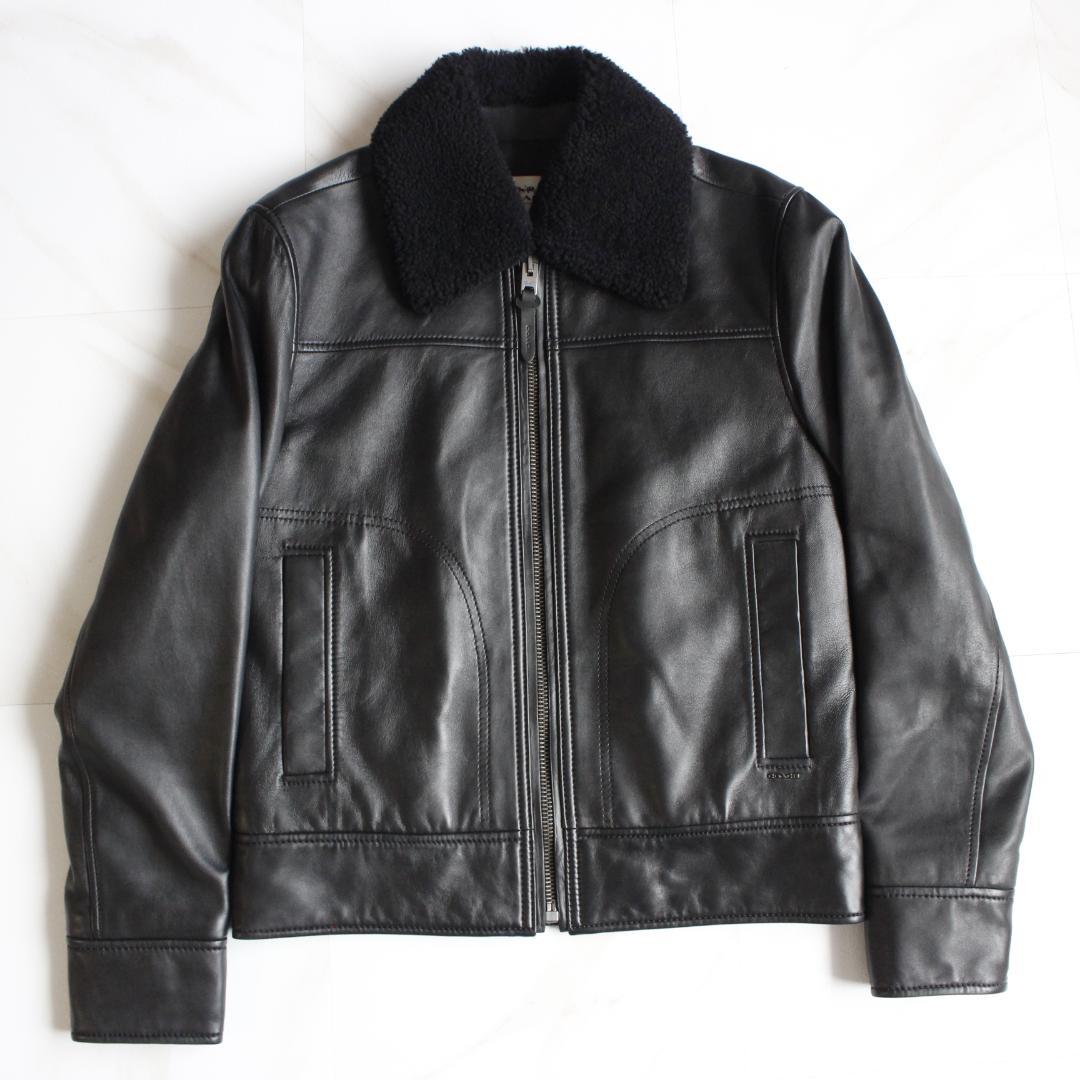 【極美品】COACH ラムレザージャケット Mサイズ ブラック キルティング