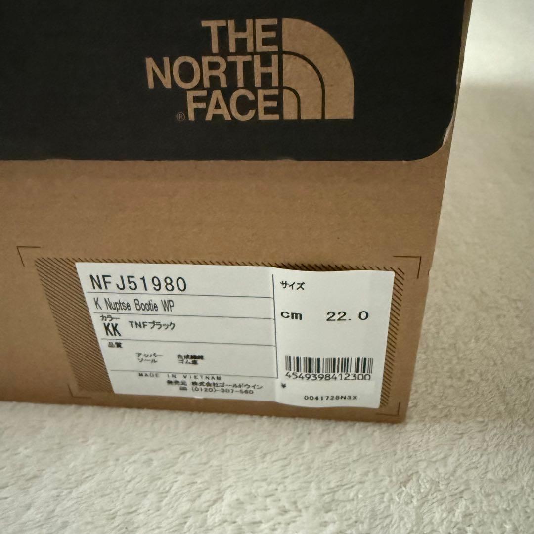 新品　ノースフェイス　ヌプシブーティーウォータープルーフ　22㎝　ブラック