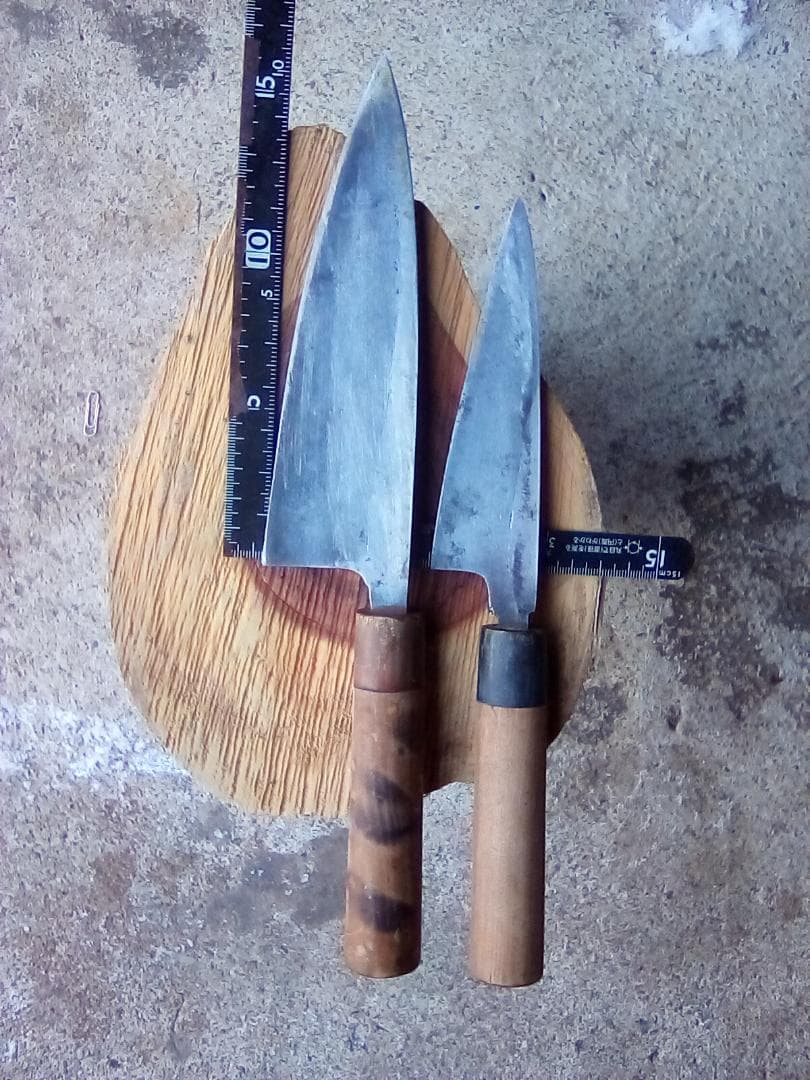 中古包丁　有次　出刃 2本　水牛柄