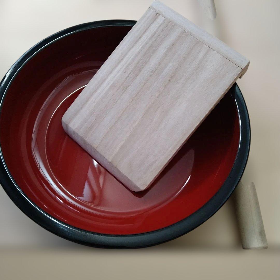 そば打ちセット　板、棒、鉢、こま板、包丁、冊子セット