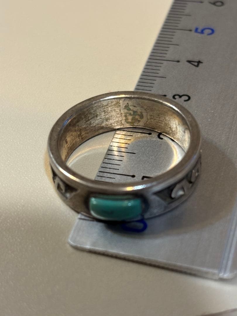 ターコイズ石付きシルバーリング インディアンジュエリー