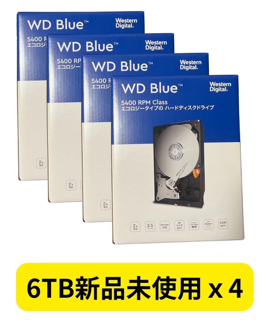 Y*I様 WD Blue 6TB HDD×4台 24TB 新品未使用 NAS向け