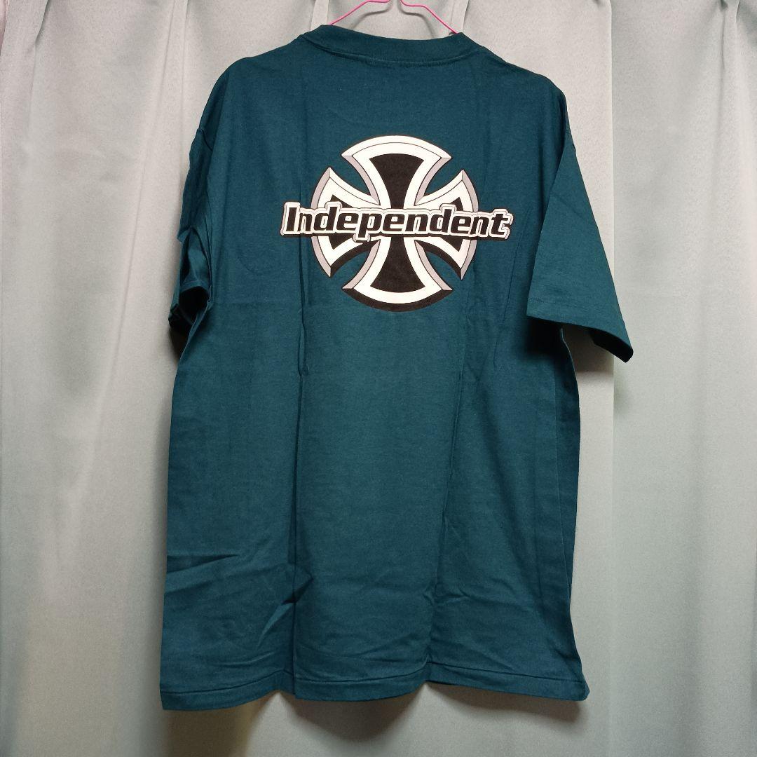 IndependentスケボートラックTシャツ USA製青緑色？