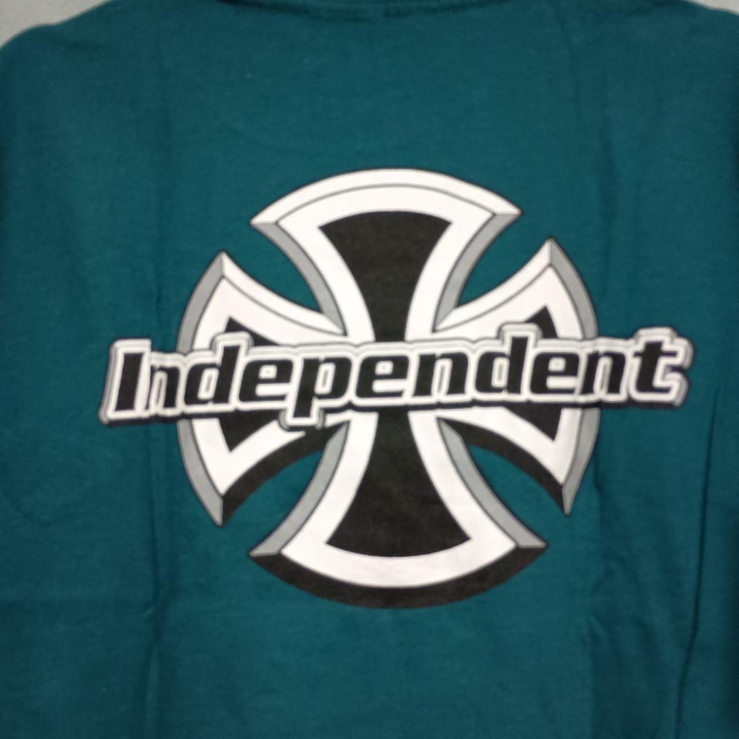 IndependentスケボートラックTシャツ USA製青緑色？