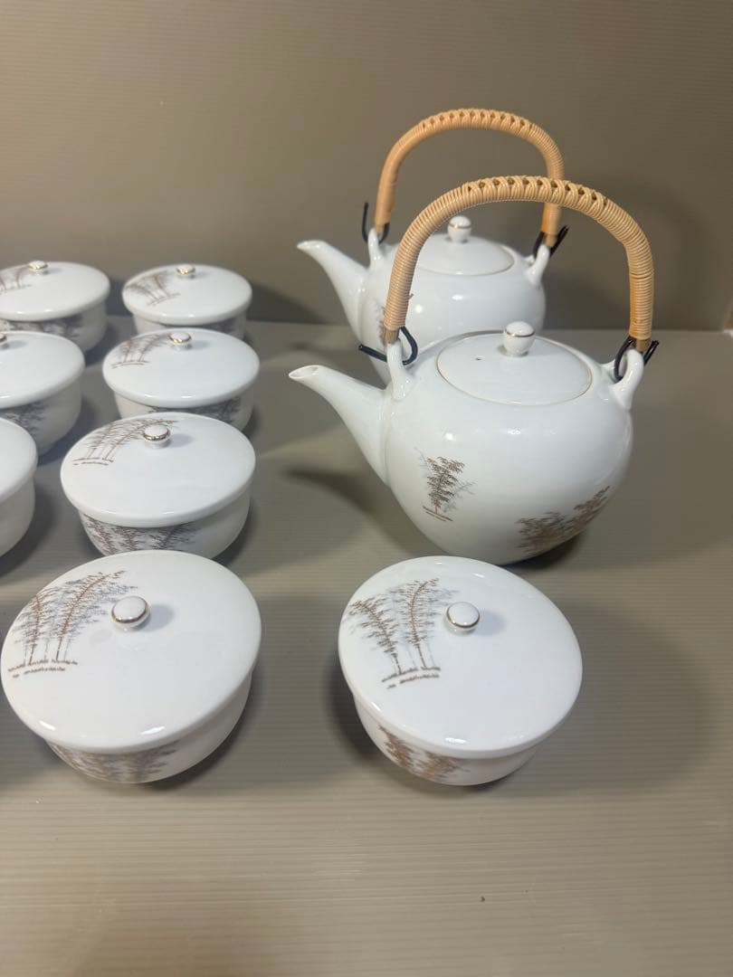 2301 深川製磁　茶器セット　急須2客　湯呑蓋付13客