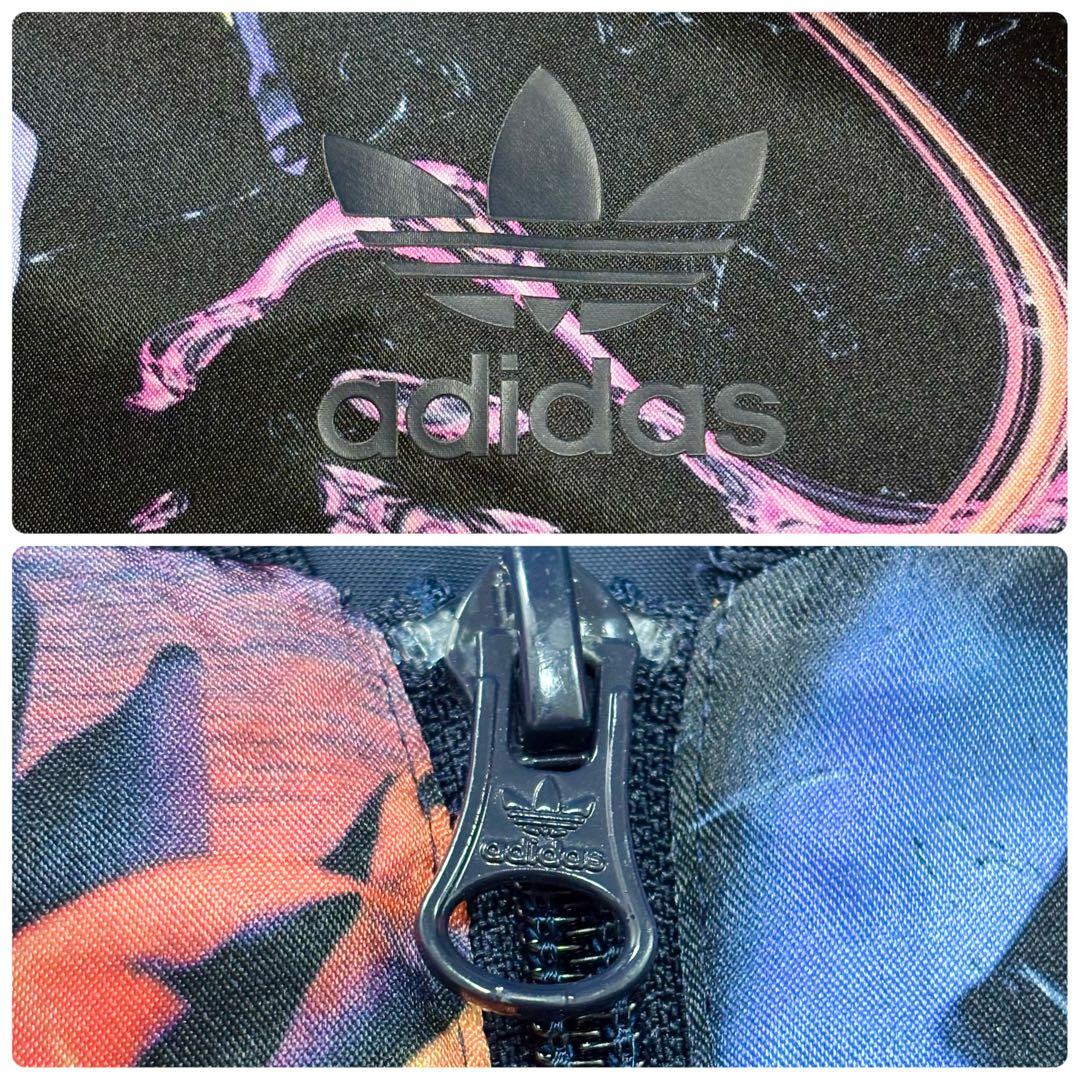 未使用級 アディダス トラックジャケット ロゴ フラワー マルチカラー