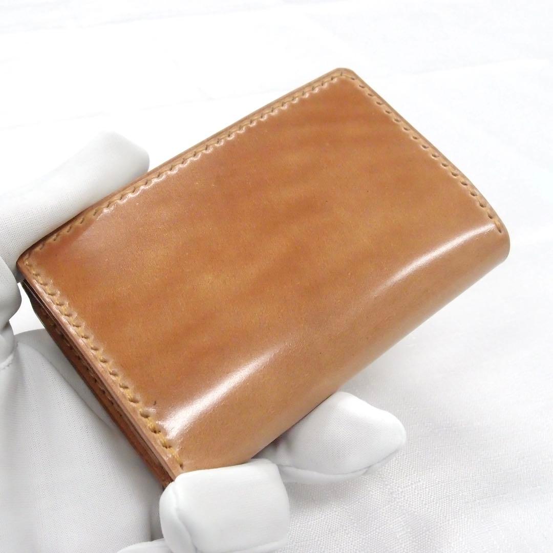 T*a様 カード＆ケース オイルコードバン 新喜皮革 ナチュラル ミニ財布