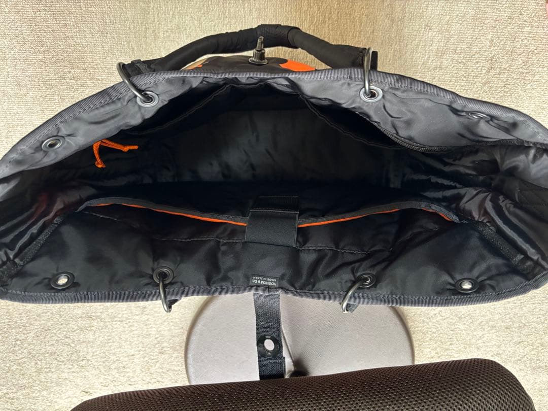 PORTER オレンジ カモフラ トートバッグ