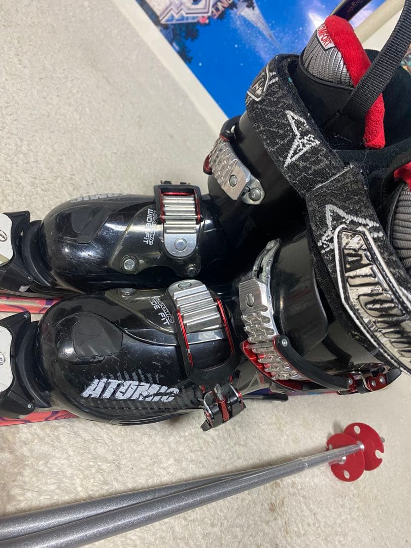 k2 スキー板セット138cmブーツアトミック23-23.5cm ストック110