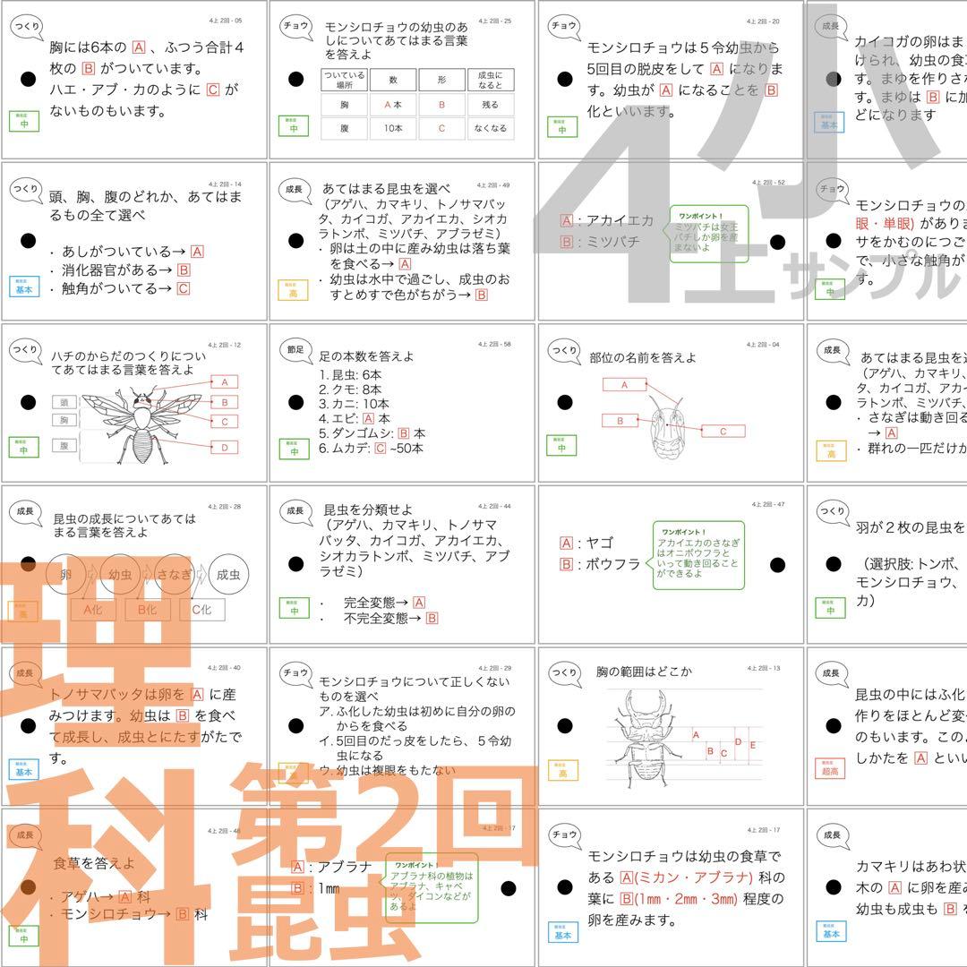 中学受験 暗記カード【4年上 社会・理科 1-9回】組分けテスト対策 予シリ