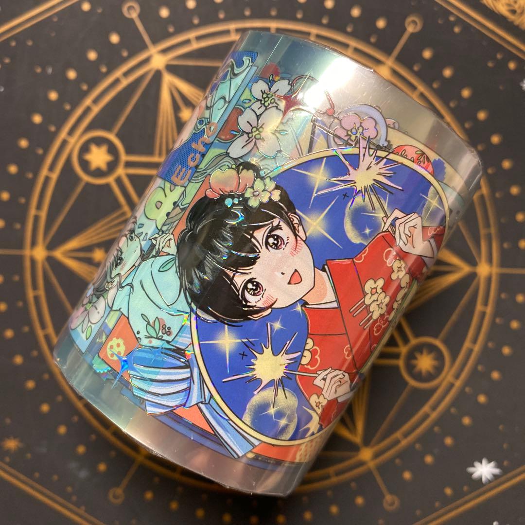 【9437】海外　3/5/巻　貝殻光マスキングテープ　女の子　祭り　夏　人物系