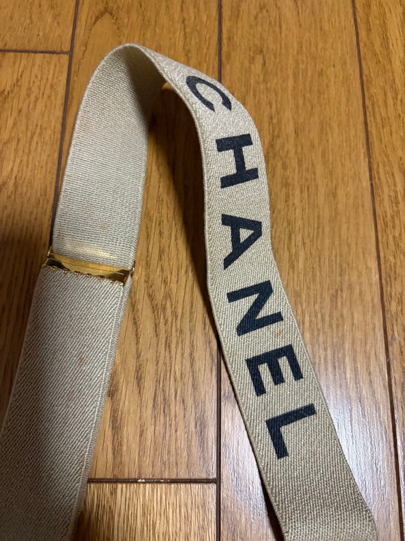 ❣*K様 CHANEL キャンバス サスペンダー ベージュ