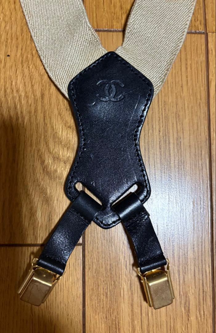 ❣*K様 CHANEL キャンバス サスペンダー ベージュ