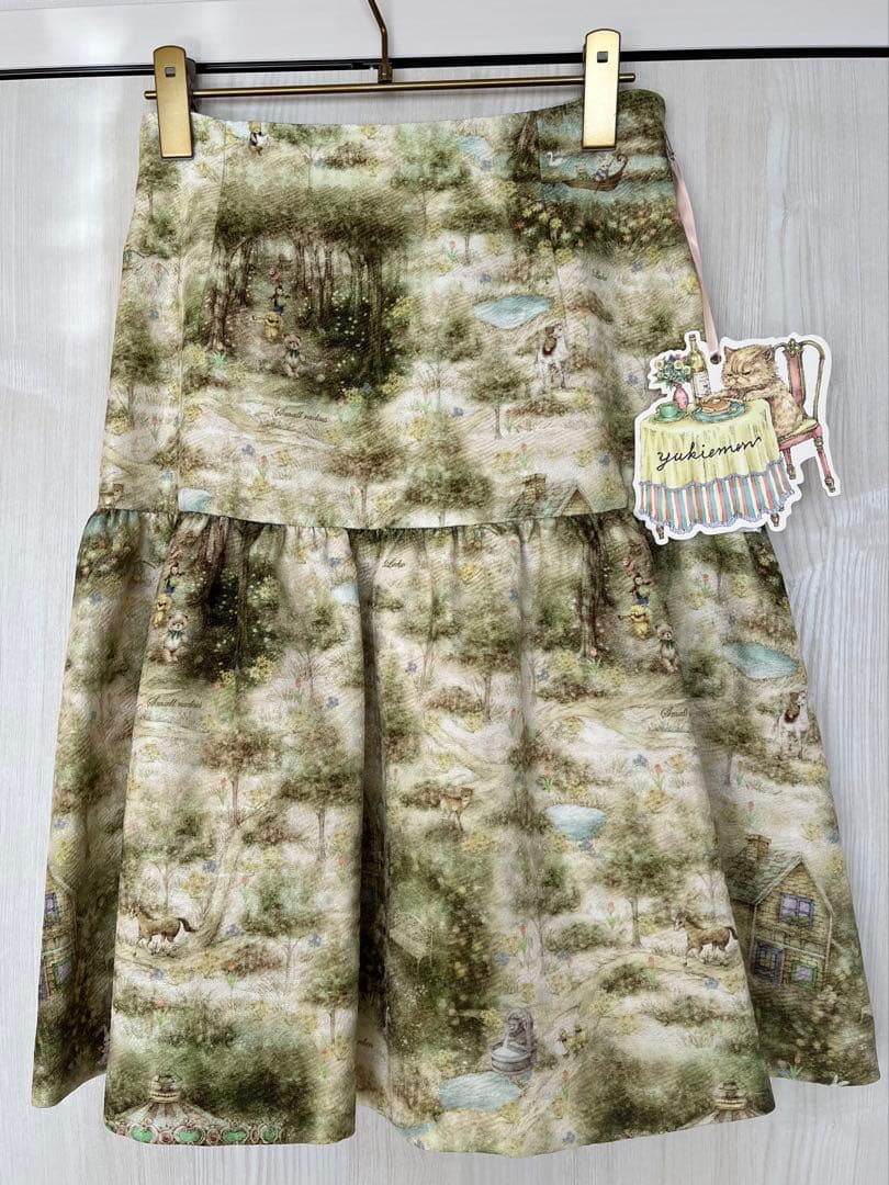 yukiemon＿テキスタイルミドルスカート新品タグ付きM