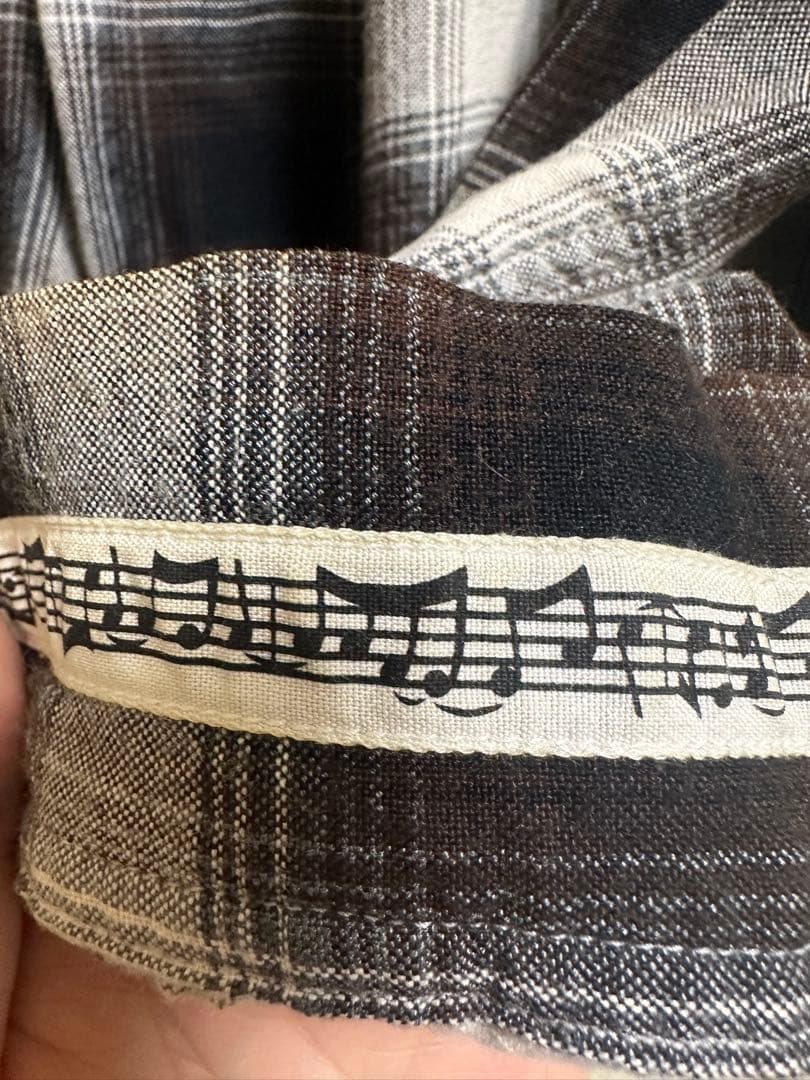 number (n)ine ナンバーナイン チェック ネルシャツ 音符