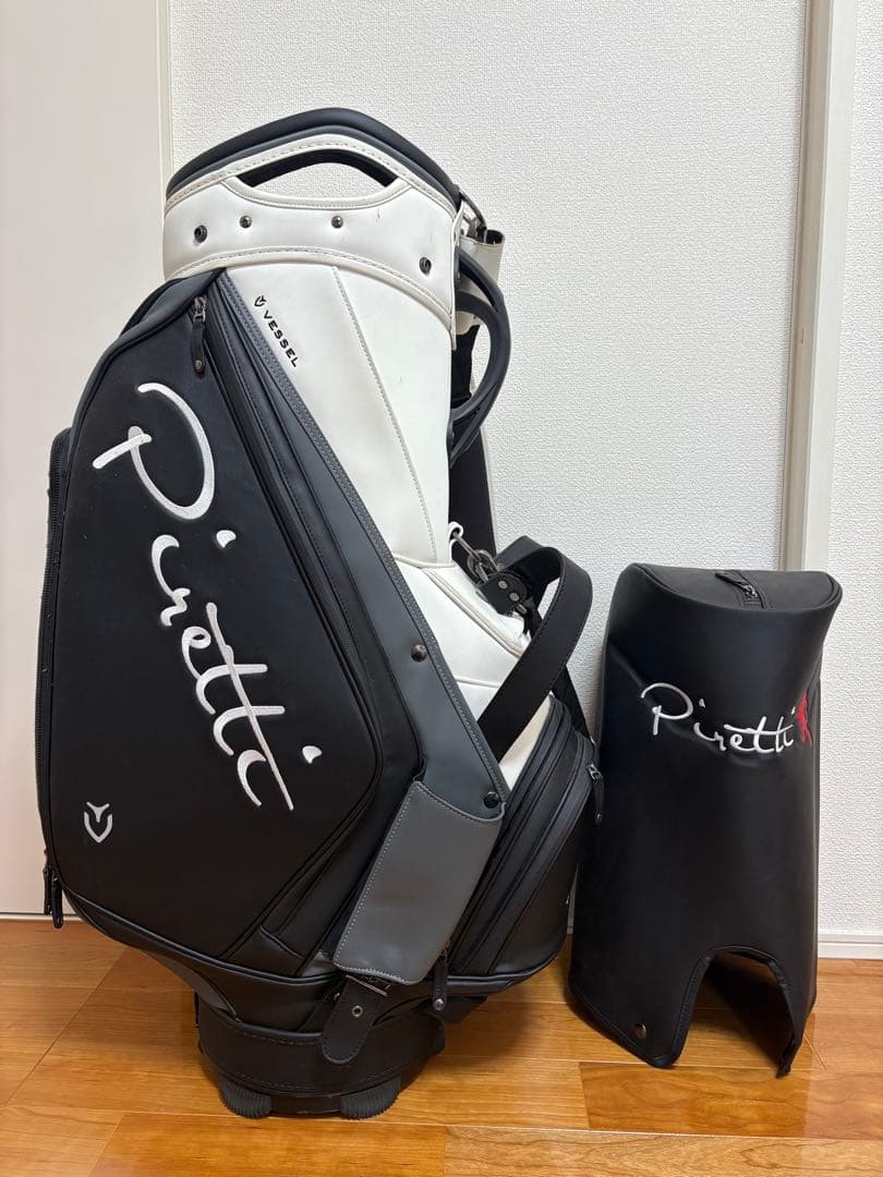 Piretti キャディバッグ ブラック/ホワイト