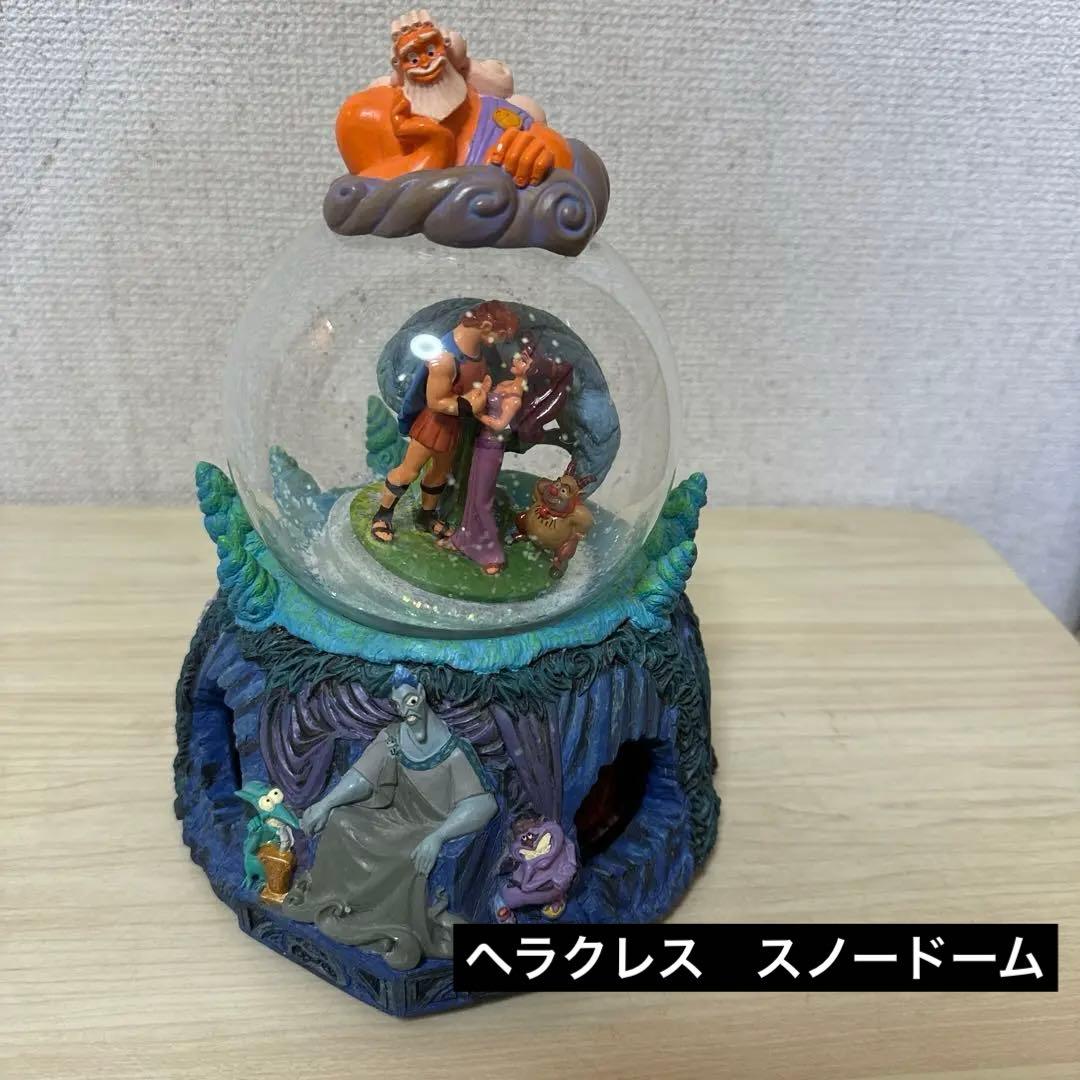 レア ディズニー ヘラクレス スノードーム オルゴール 置物　スノーグローブ
