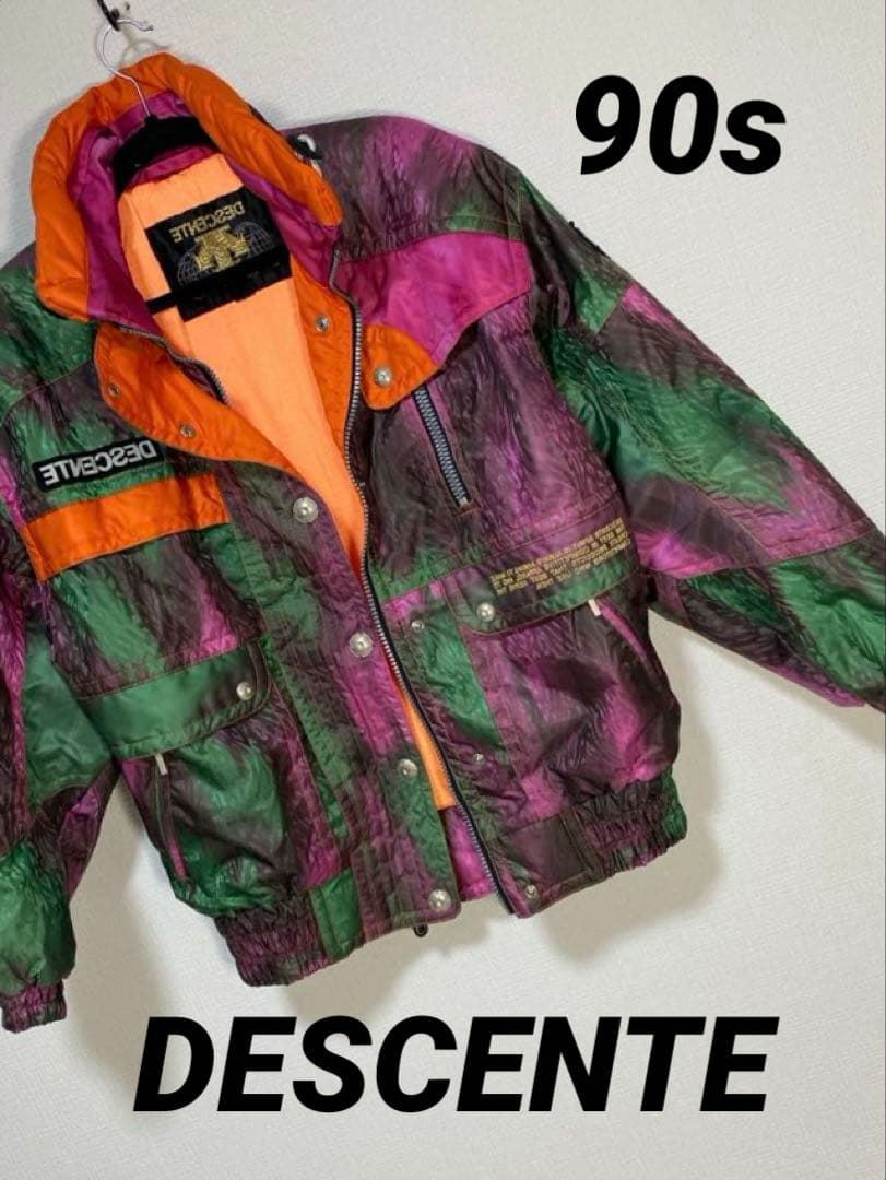 90sヴィンテージ DESCENTE マルチカラー スキーウェア　レトロ