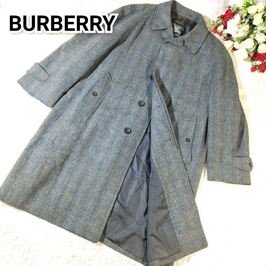 BURBERRY ウールチェック ステンカラー バルマカーンコート ヴィンテージ