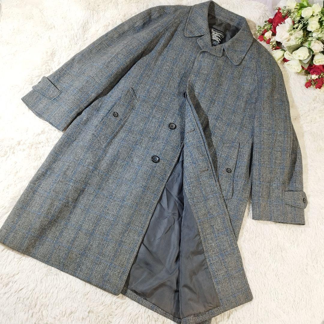 BURBERRY ウールチェック ステンカラー バルマカーンコート ヴィンテージ